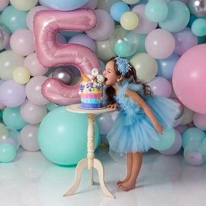 Light Pink 7 Balloon, 40 Inch Large Pastel Pink Foil Helium Number Balloons 0-9 - Image 4