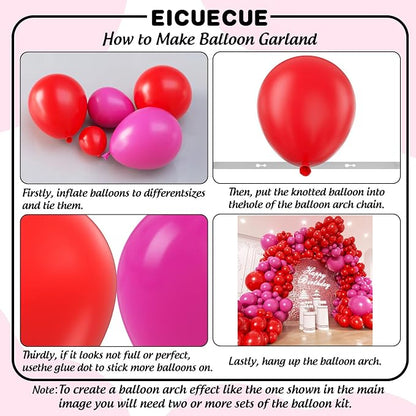 Red and Hot Pink Balloon Arch Kit - Image 2
