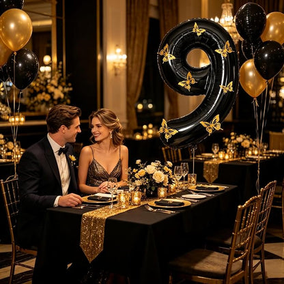 40 Inch Black Number 9 Balloon - Image 6