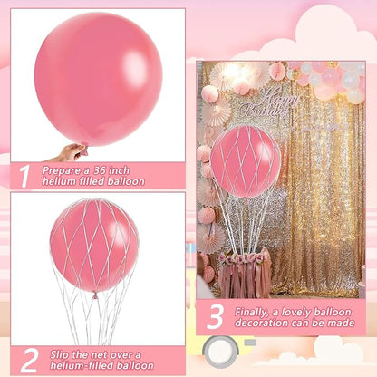 Deekin 8 Pcs Hot Air Balloons Net 36'' Hot Air Balloon Drop Net - Image 2