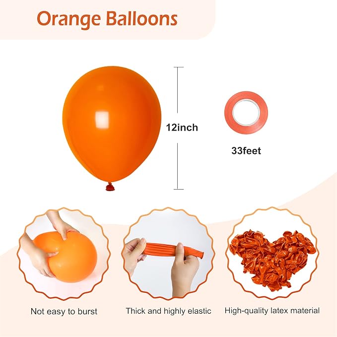 50 Pack Orange Balloons 12 Inch - Image 2