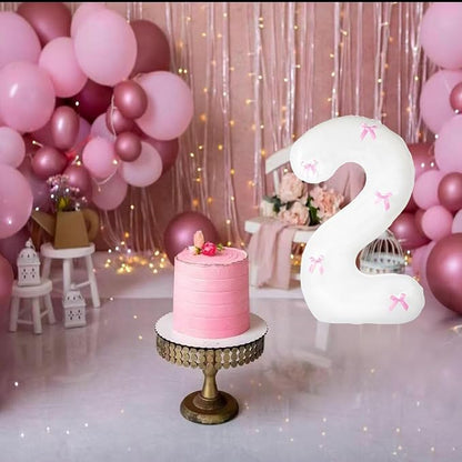 40 Inch White Number Balloons - Image 6