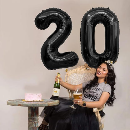Black Number Balloons 40 Balloon Numbers 40th Number Balloon Foil Mylar Party - Image 6