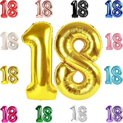 Gold Number 18 Balloon 40 Inch by IWERP