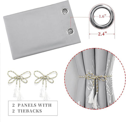 Light Grey Blackout Curtains 108 Inches Long, Light Blocking Thermal Insulated - Image 4