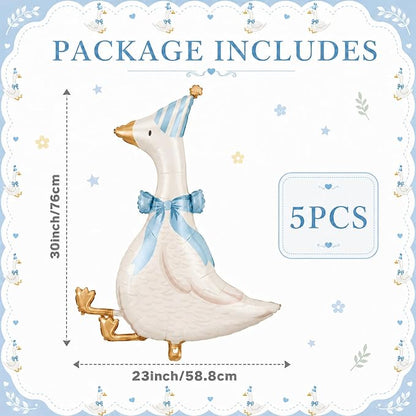 Blue Goose Foil Balloons, 30 Inch 5PCS Goose Birthday Party Decorations | Large - Image 2