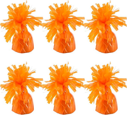 6 Pack Orange Balloon Weights Metallic Holder Anchors Balloon Holder Weights by Unknown