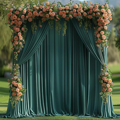 10x10ft Wrinkle Free Hunter Green Backdrop Curtain - Image 8