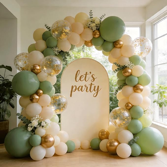 Sage Green and Gold Balloon Arch Kit 129 PCS | Boho Baby Shower Wedding Bridal - Image 6
