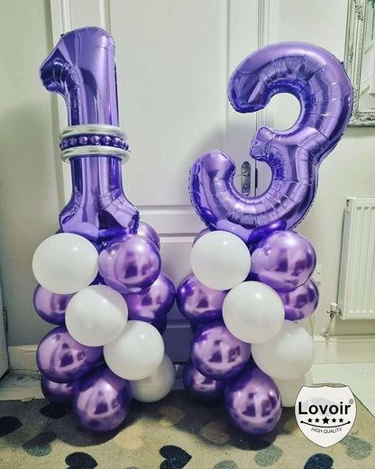 Purple 25 Number Balloons, 40 Inch Giant Number 25 Balloons Foil Mylar Helium - Image 7