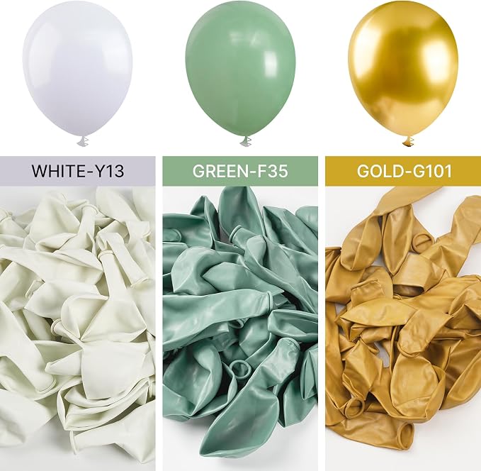 PartyWoo Sage Green Balloon Arch Kit 152pcs Different Sizes 18 12 10 5 Inch | - Image 4