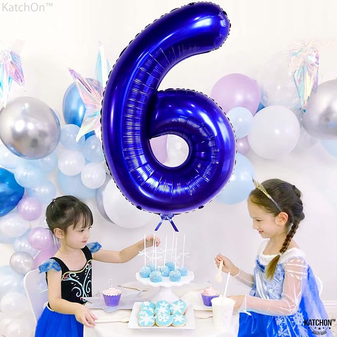 KatchOn, Giant Navy Blue Number 6 Balloon - Image 3