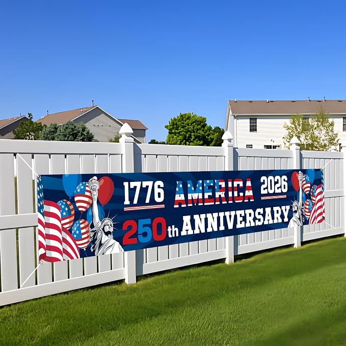 250th Anniversary American Banner Flag, 4th of July Decorations, 1776-2026 USA by Unknown