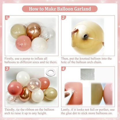 Dusty Pink Balloon Arch Kit for Boho Birthday Bridal Shower | 143Pcs Boho Blush - Image 4