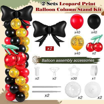 Arrowbash 2 Sets 165 Pcs Cheetah Print Cherry Balloon Column Kit - Image 3