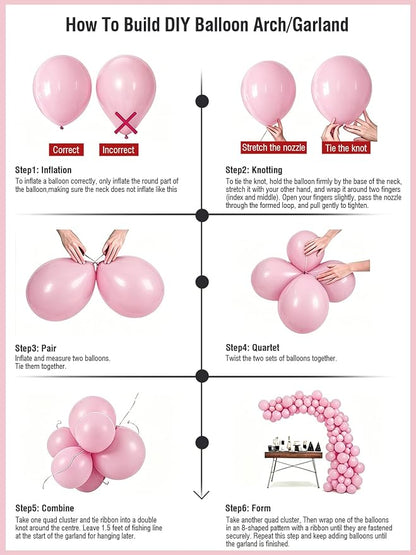 Pink Balloons 60 PCS 12 Inch Hot Pink Light Baby Pink Metallic Pink Latex - Image 5