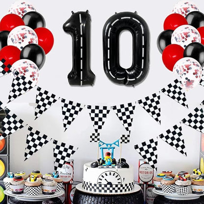 40 Inch Race Car Black Number Balloons Race Car Birthday Party Balloons Large - Image 6