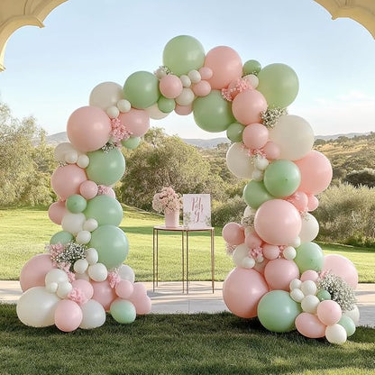 Sage Green Pink Balloon Arch kit - Image 6
