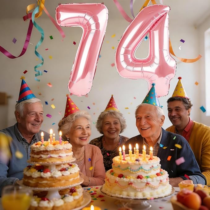 40 Inch Number 74 Balloons for 74th Birthday Party Decorations, 0-100 Jewelry - Image 2