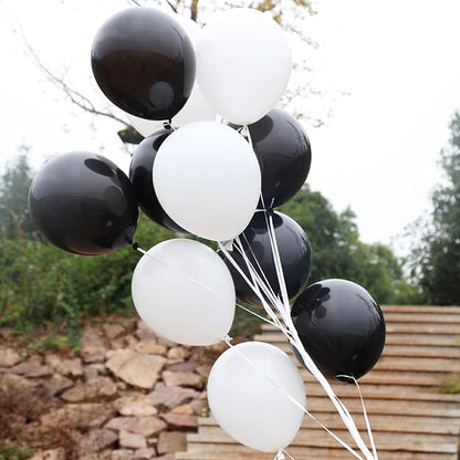 100pcs Black and White Balloons 12 Inch Thickened Latex Balloons - Image 3