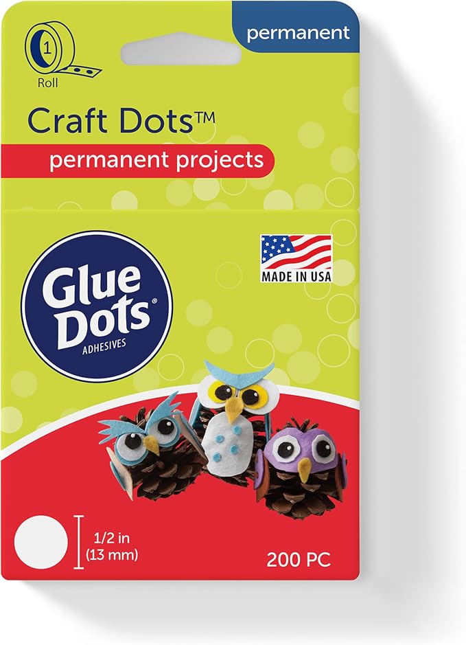 Glue Dots, Craft Dots, Double-Sided, .5 Inch, 200 Dots, DIY Craft Glue Tape - Image 2