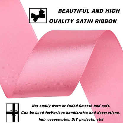 1-1/2 Inch 60 Yards Rose Gold Solid Satin Ribbon - Image 3