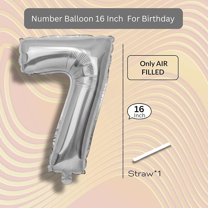 Gold Number Balloon 7 Mylar Foil Balloons 16 inch - Image 8
