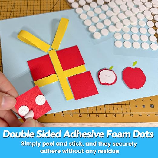 Tikfoam 1000Pcs Double Sided Adhesive Foam Dots, 2mm and 1mm Thick Tape - Image 4
