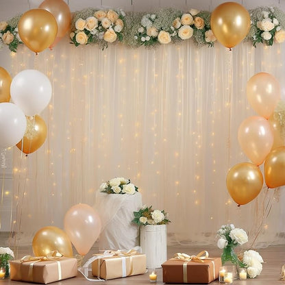20x10ft Champagne Tulle Backdrop Curtain - Image 7