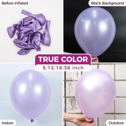 Bezente Dusty Purple Latex Round Helium Party Balloons 100 Pack 12 inch | - Image 2