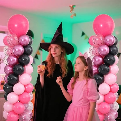 Hot Pink and Black Balloon Column Stand Kit Set of 2 - Image 8