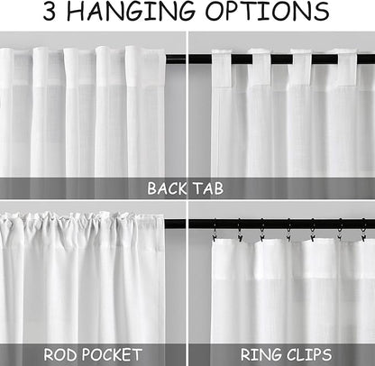 White Linen Extra Long Curtains - Image 4