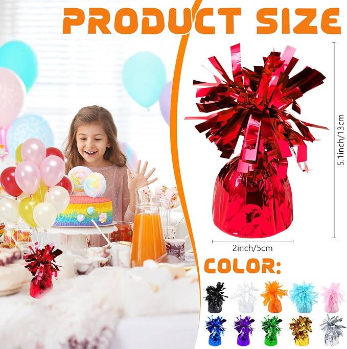 4 Pcs Red Metallic Balloon Weights Holder Anchors Balloon Holder Weights - Image 2