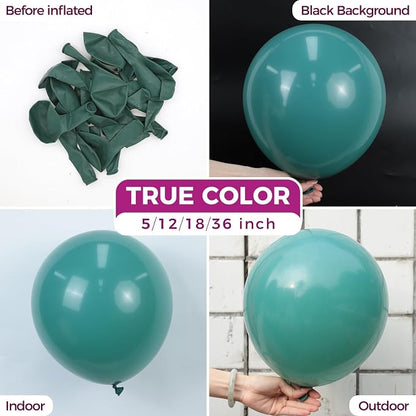 Bezente Slate Blue Latex Boho Party Helium Balloons 100 Pack 12 inch | Dusty - Image 2