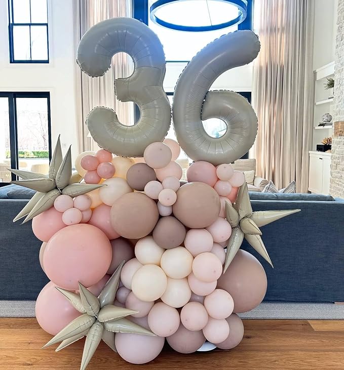 Cream Number 1 Balloon 40 Inch, 1st Birthday Party Decorations Men Women | Foil - Image 8