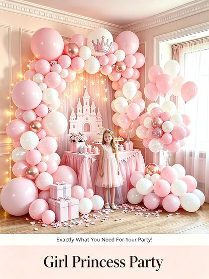 Pink Balloons 125 Pcs Different Sizes of 18 12 10 5 Inch Pastel Baby Soft Pink - Image 7