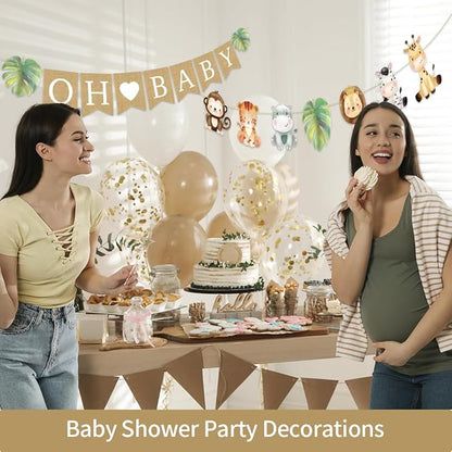 Weecent Pre-Strung 6ft Oh Baby Banner Safari Baby Shower Decorations | Burlap - Image 5