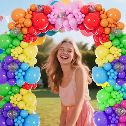 KUULBELA Rainbow Balloons 110 Pack 12 Inch Assorted Color Ballons Helium Latex - Image 6