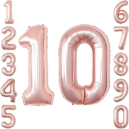 Rose Gold Number 10 Balloon 40 Inch, Luxurious Foil Pair by Unknown