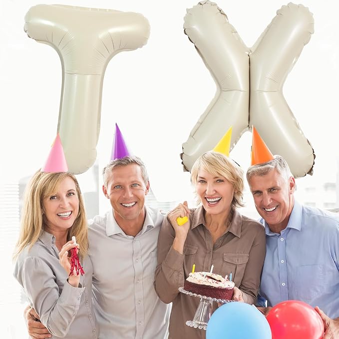 TONIFUL 40 Inch Large Cream White Letter X Balloons Giant Alphabet Letter - Image 4