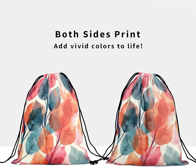 Fall Leaf Gymnastics Grip Bag Watercolor Leaves Drawstring Grip Bag - Image 3