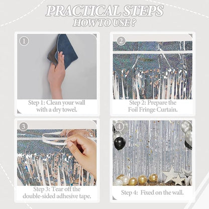 DECOCKRAT 3 Pack Foil Fringe Backdrop - Image 2