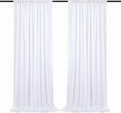 White Sequin Backdrop Curtains Party Photo Glitter Drapes 2 Pcs 2FTx8FT | by B-COOL