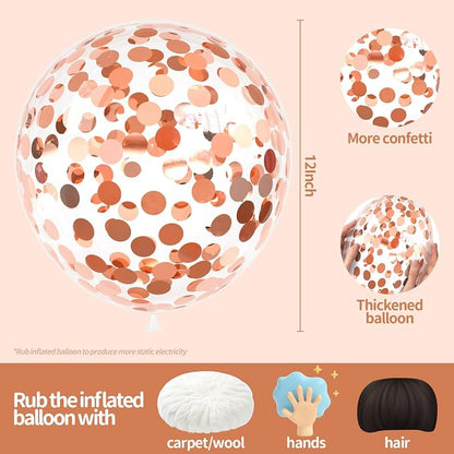 Rose Gold Confetti Balloons - Image 2