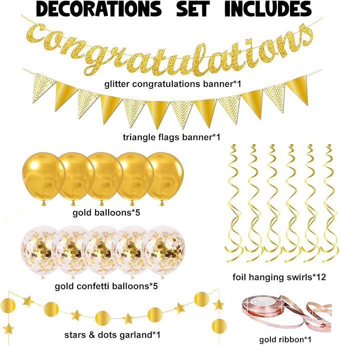 Congratulations Banner Kit for Graduation Party Decorations, Class of 2026 - Image 2
