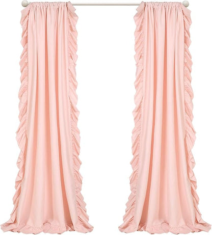 Lush Decor Reyna Ruffle Window Curtain Panel Set, Blush Pink - Image 9