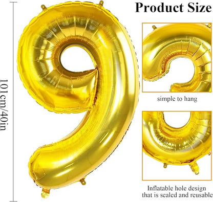 Joycard 2 Pack 40 Inch Gold Foil Helium Number 96 Balloons - Image 2