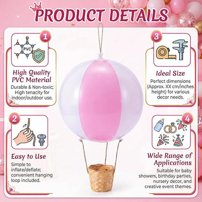 8 Sets Hanging Hot Air Balloon Decoration from Ceiling 12 Inch PVC Lanterns - Image 4