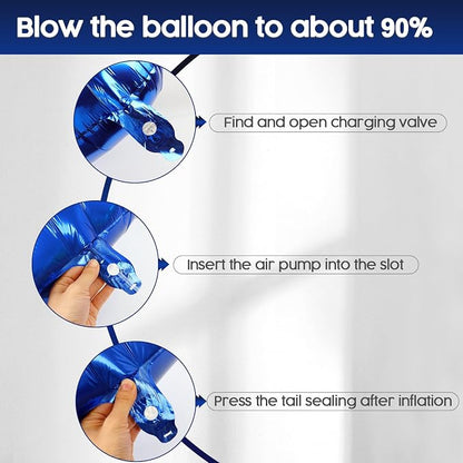 4 Balloon - Metallic Blue Birthday Number Balloons, 40 Inch Decorations | - Image 6