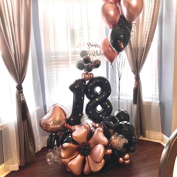 Large Black Mylar Foil 18th Birthday Balloons - Image 3